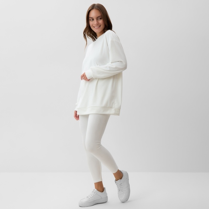 Костюм женский (свитшот и леггинсы) KAFTAN Plushy р. 44-46, белый