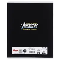 Тетрадь в линейку 24 листа, 5 видов МИКС, частичный уф-лак, обложка мелованный картон, &laquo;Мстители&raquo;