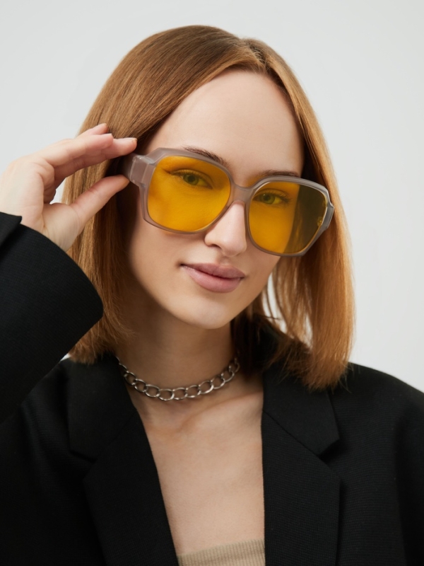 Очки для водителя, антиблик, антифары, uv 380, ширина 15.3 см, желтая линза