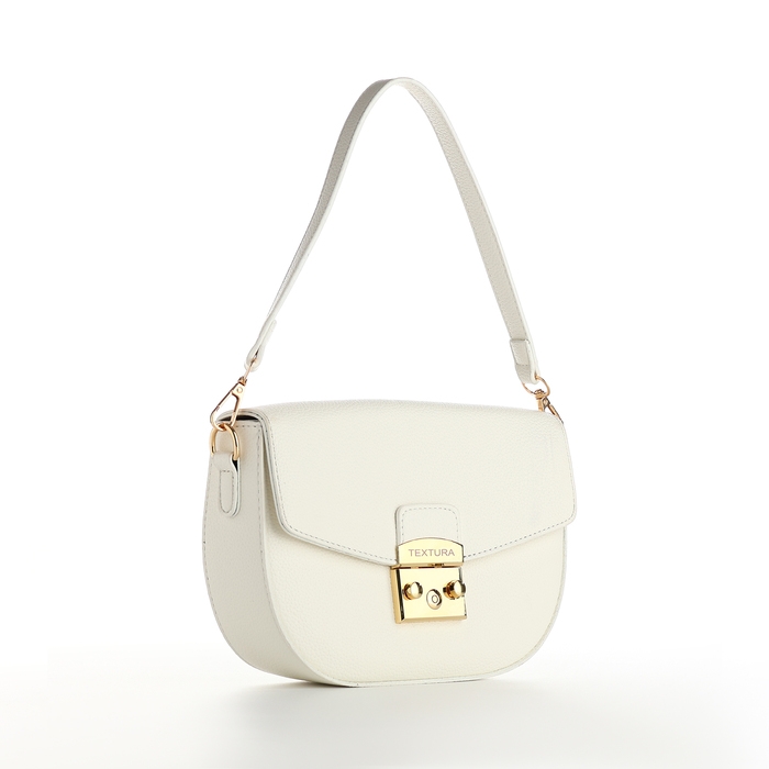Сумка женская на клапане, TEXTURA, маленький размер, цвет белый Сумка женская на клапане, TEXTURA, маленький размер, цвет белый