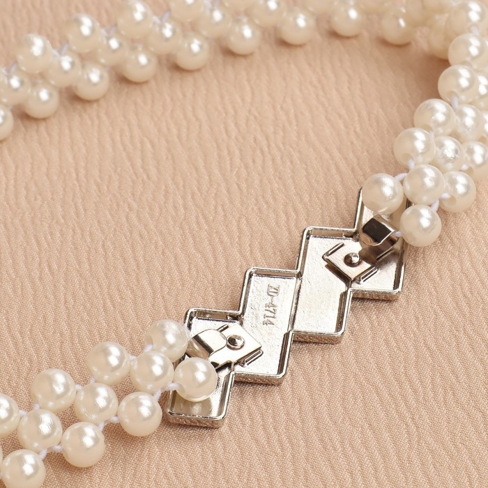 Подхват для штор &laquo;Геометрия&raquo;, жемчуг на резинке, 2,2 &times; 7,5 см, 2 &times; 45 см, цвет белый