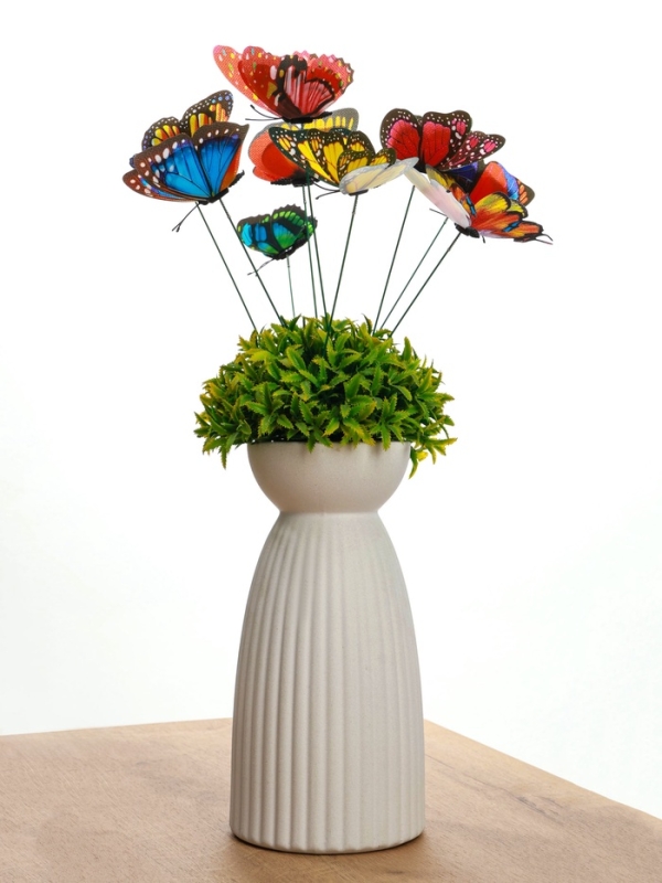 Набор штекеров "Бабочки двойные с блестками" в наборе 15шт, 10см