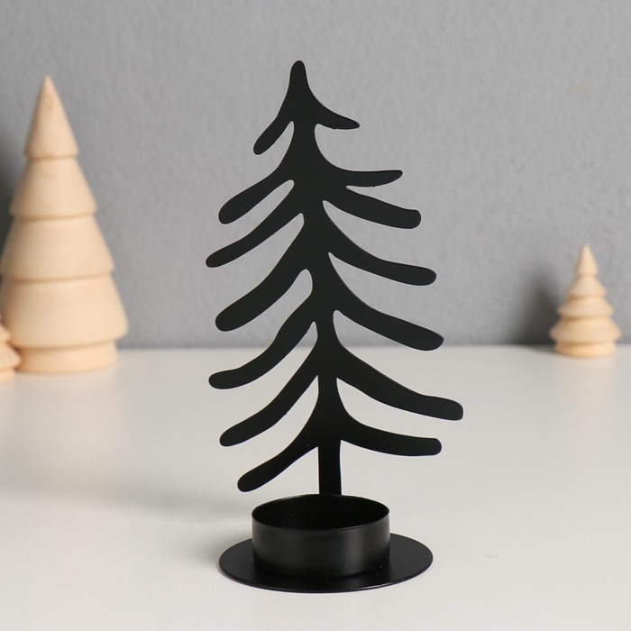 Подсвечник металл на 1 свечу "Ёлочка" d=4 см 8х6,5х15 см