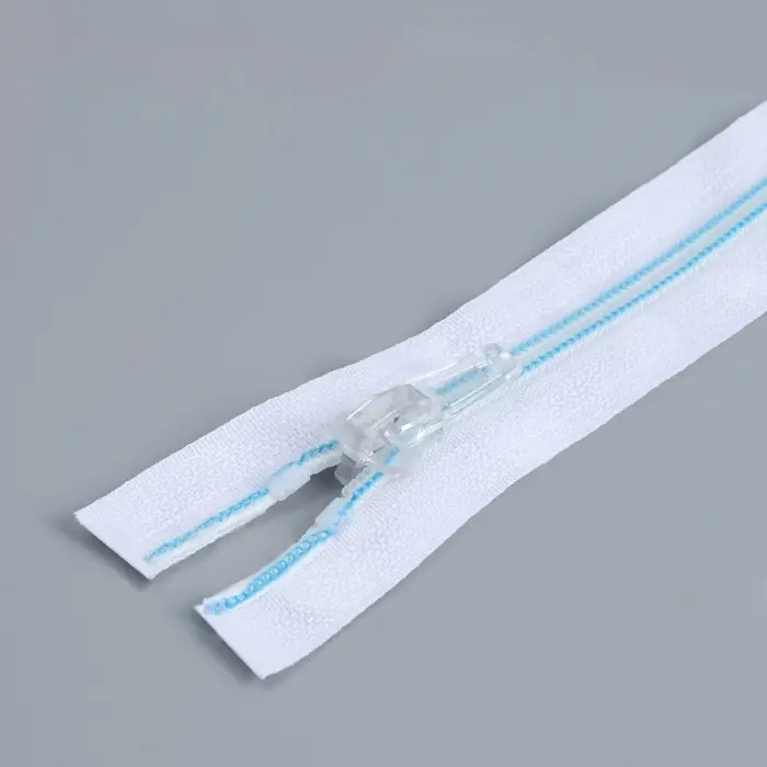 Молния &laquo;Спираль&raquo;, №5, разъёмная, замок автомат, 50 см, белая, голубая