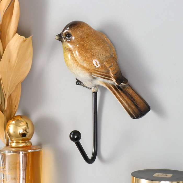 Крючок декоративный полистоун лак "Воробышек" 9,5х4х15 см