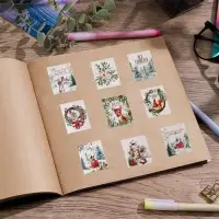 Наклейки новогодние бумажные &laquo;Волшебный лес&raquo;, 11 х 16 см