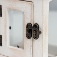 Подсвечник дерево на 1 свечу "Фонарь с дверцей" белый состаренный 22х11,2х11,2 см