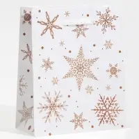 Пакет подарочный новогодний ламинированный &laquo;Снежинки&raquo;, S 11.5 х 14.5 х 5.5 см