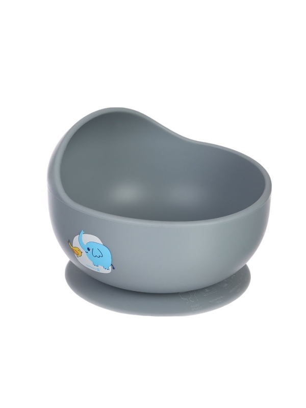 Крошка я, силиконовая миска, серия со слонеком, серый SL-07261