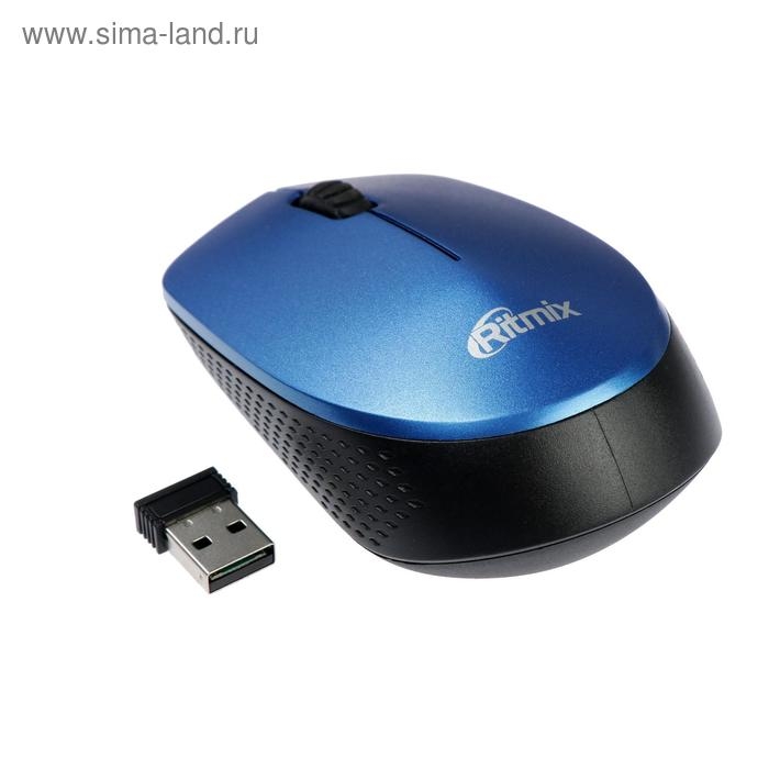 Мышь Ritmix RMW-502, беспроводная, оптическая, 1200 dpi, 2xAAA(не в компл), USB, синяя Мышь Ritmix RMW-502, беспроводная, оптическая, 1200 dpi, 2xAAA(не в компл), USB, синяя