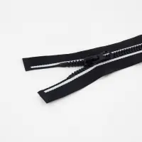 Молния &laquo;Трактор&raquo;, №5, разъёмная, замок автомат, 70 см, чёрная, белая