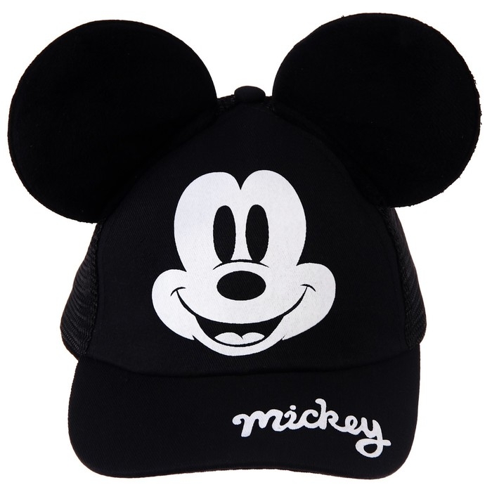 Кепка детская с ушками, с сеткой, размер 52-56, Микки Маус