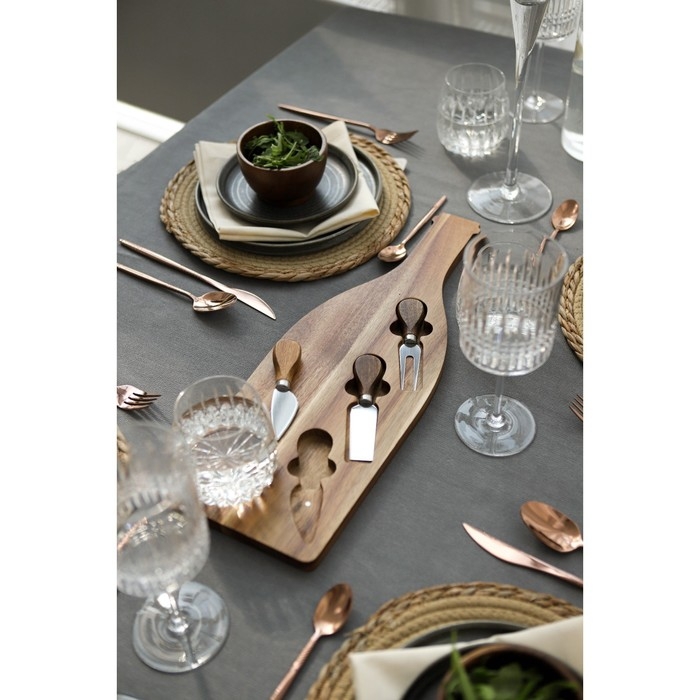 Набор для подачи сыра Magistro Bottle, 3 ножа, 48&times;17&times;1,5 см, акация