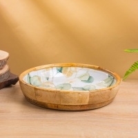 Блюдо "Листья" дерево манго 25х25х4,5 см