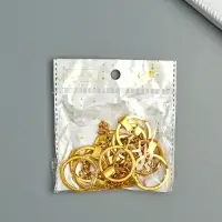 Основа для брелока кольцо металл с плоским креплением золото набор 12 шт 3х6 см