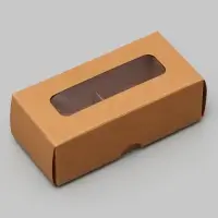 Коробка для 2 конфеты, крафт, 5&times;10.5&times;3.5 см
