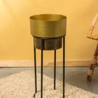 Кашпо на подставке "Золото Скифов" железо 27х27х63,5 см