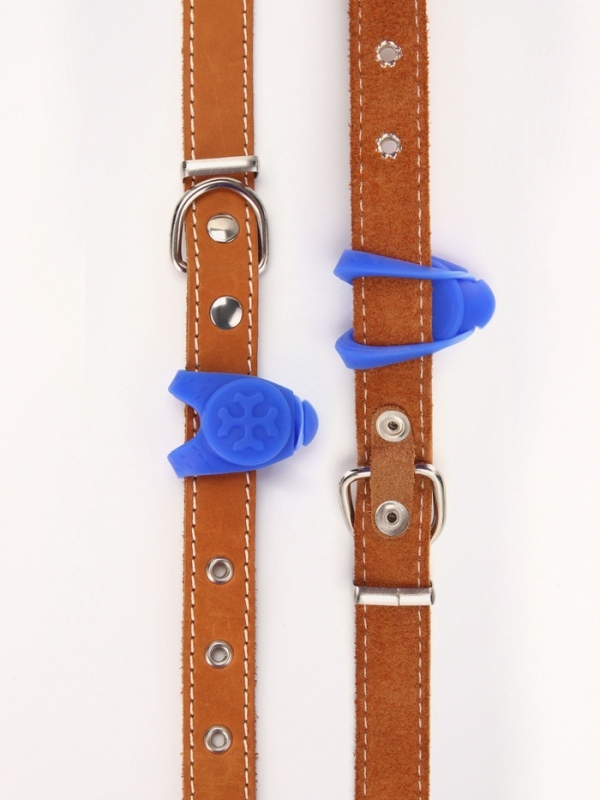 Световой маячок на ошейник/поводок с 3 режимами свечения "Лапка", 3,2 см, силикон, синий