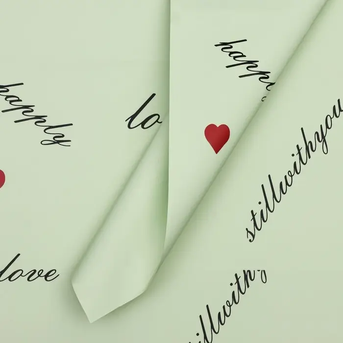 Пленка для цветов матовая, &laquo;Пожелания&raquo;, 58&times;58 см, зелёный