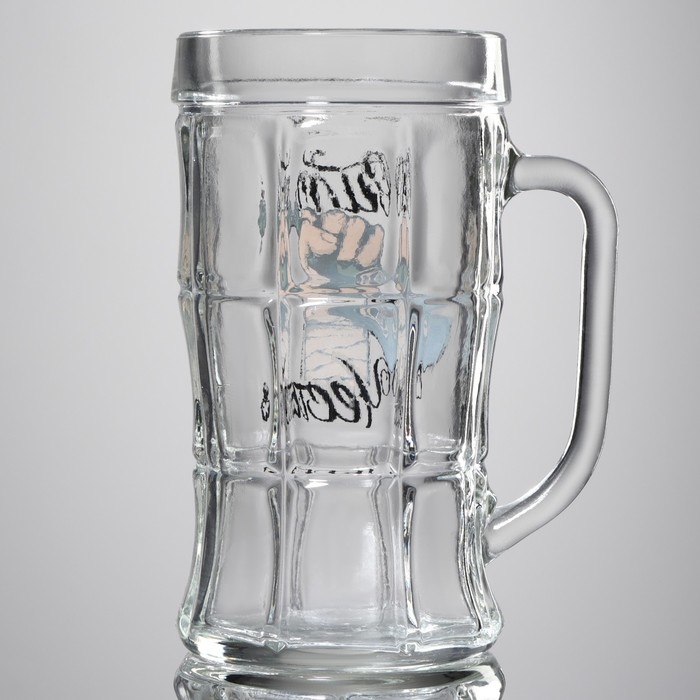 Кружка стеклянная пивная &laquo;Сила, честь&raquo;, 500 мл