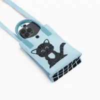 Сумка подр Коты, 12*4*17, отд на кнопке, дл ремень, голубой