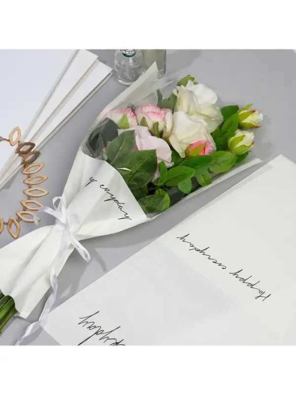 Пакет для цветов Happy everyday, белый, 28&times;13&times;44 см