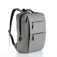 Рюкзак мужской на молнии, 4 наружных кармана, с USB, цвет серый