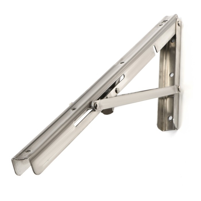 Кронштейн складной для столов и полок ТУНДРА, 2 шт., длина 450 мм, нержавеющая сталь Кронштейн складной для столов и полок ТУНДРА, 2 шт., длина 450 мм, нержавеющая сталь