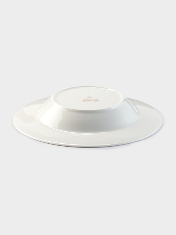 Тарелка глубокая WY Golden rays, d=22 см, фарфор, белая