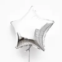 Воздушные шары фольгированные 18" "Звезда" цвет серебро,  набор 5 штук