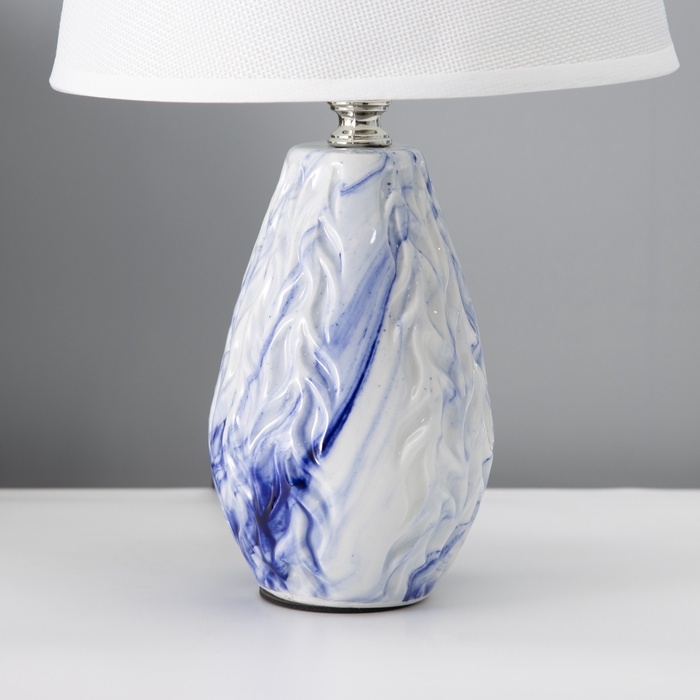 Настольная лампа с абажуром RISALUX &laquo;Андрес&raquo;, Е14, 40 Вт, бело-синий, 20&times;20&times;31.5 см