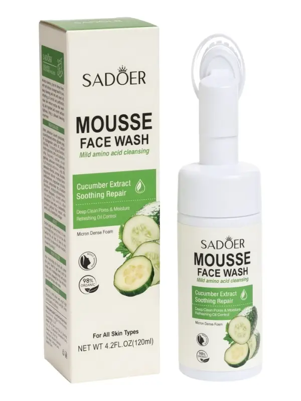 Пенка для умывания  с щеточкой с экстрактом огурца, 120 мл