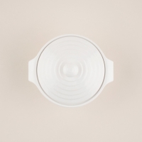 Кастрюля из жаропрочной керамики SL Home &laquo;Санторини&raquo;, 340 мл, 16&times;13,5&times;6 см, цвет белый