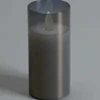 Светодиодная свеча "Серебристая" 12х5.5 см, AAx2 (не в компл.), Т/БЕЛЫЙ