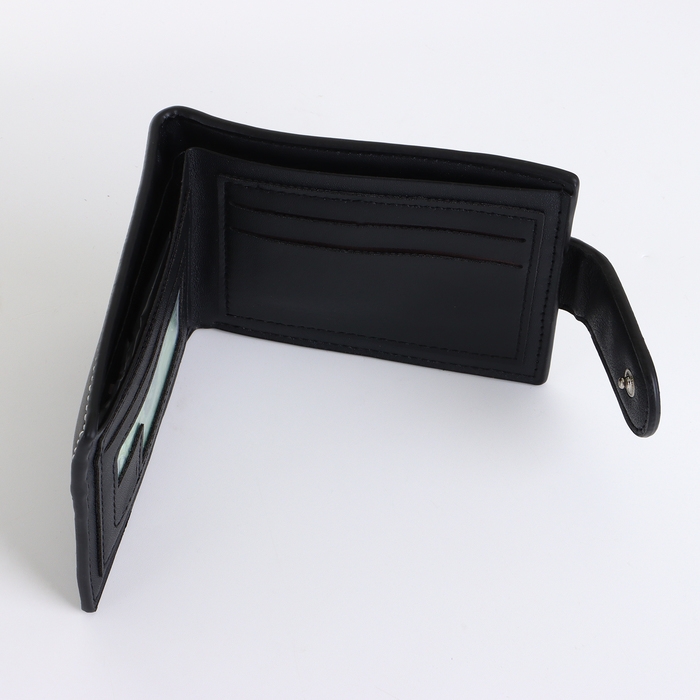 Портмоне мужское на кнопке, цвет чёрный Портмоне мужское на кнопке, цвет чёрный