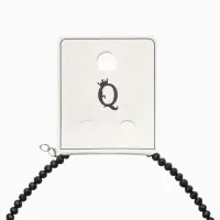 Чокер из бисера &laquo;Хрусталь&raquo;, сердце, чёрный в серебре, 37 см + 5 см доп, цепочка