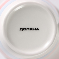 Набор кружек фарфоровых Доляна &laquo;Цветной дым&raquo;, 4 предмета: 340 мл