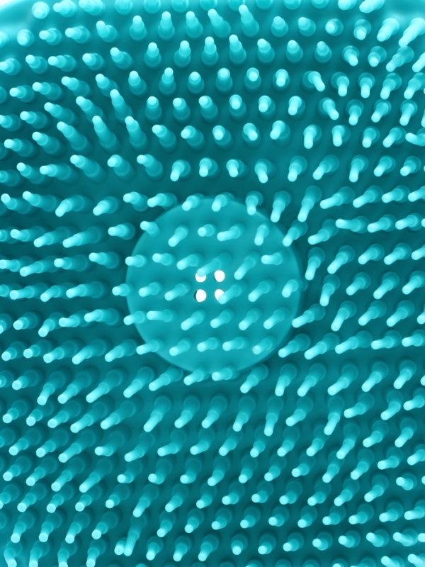 Щётка для мытья и массажа животных, с емкостью для шампуня, бирюзовая