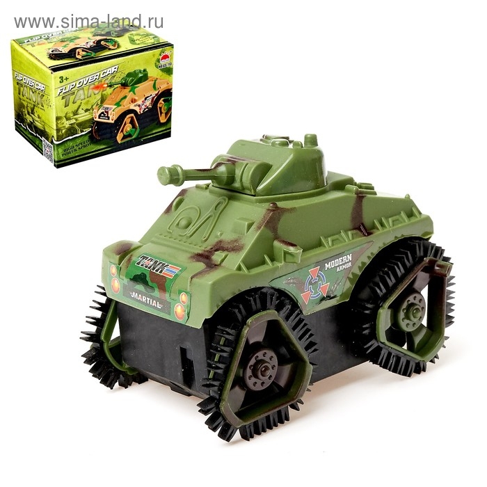 Машина-перевёртыш &laquo;Танк&raquo;, работает от батареек, цвета МИКС