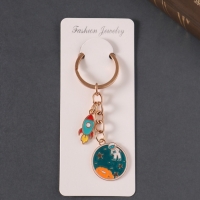 Брелок металл, эмаль "Планета и ракета" 9 см Брелок металл, эмаль "Планета и ракета" 9 см