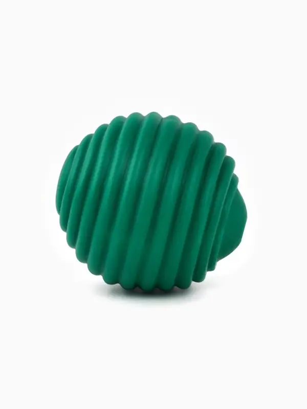 Игрушка пищащая  "Мячик, горизонтальные полоски", 5,5 см  темно-зеленая