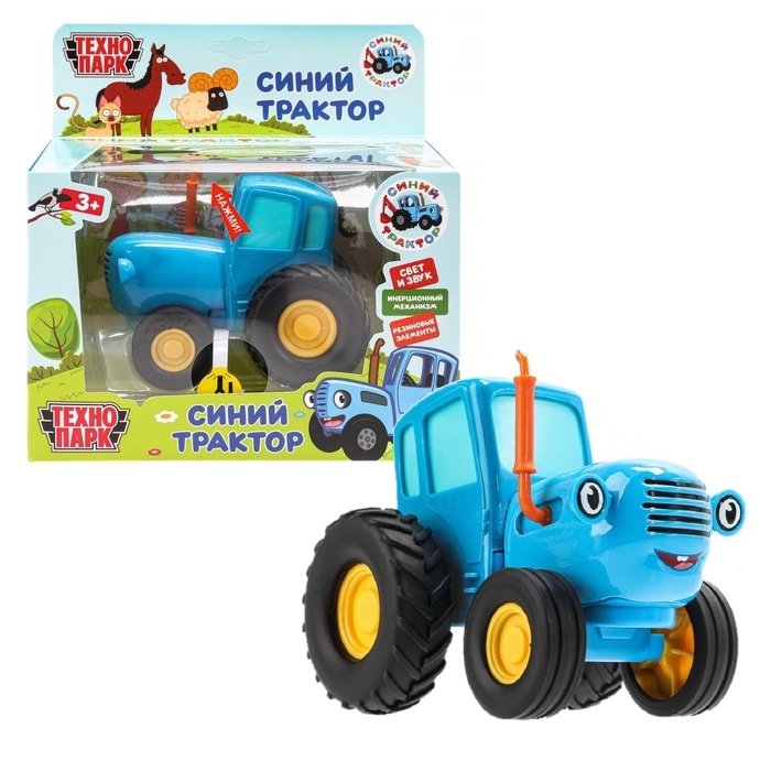 Машинка металлическая &laquo;Синий трактор&raquo;, свет, звук, 11 см, инерция
