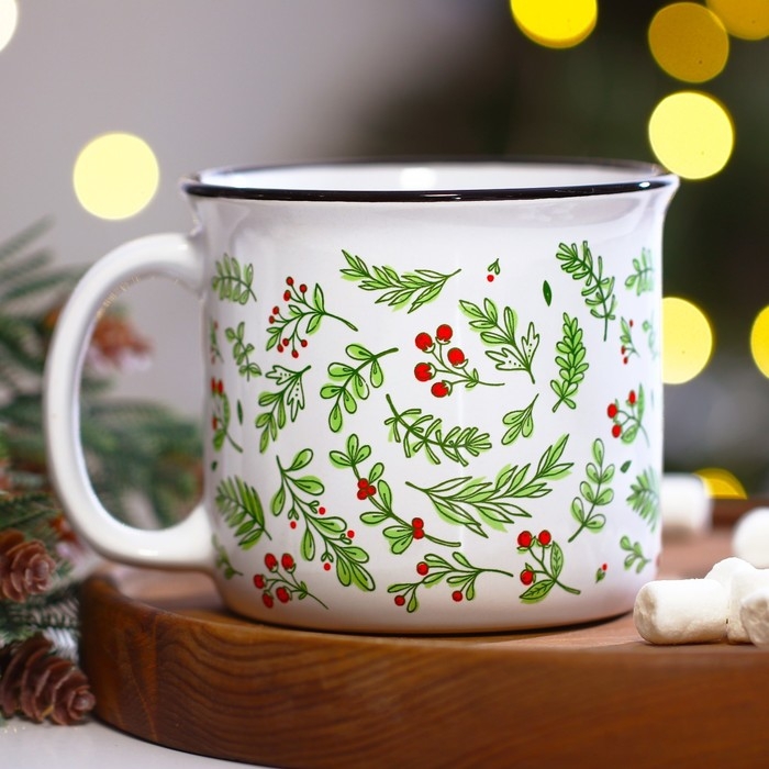 Кружка керамическая Дорого внимание &laquo;Листья&raquo;, 450 мл