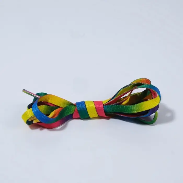 Шнурки для обуви, пара, плоские, 8 мм, 110 см, разноцветные