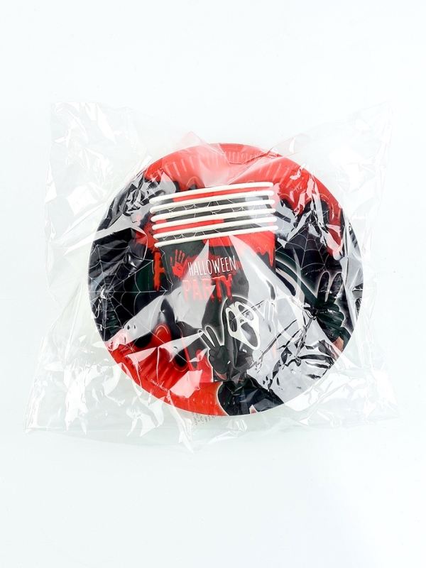 Набор бумажной посуды одноразовый "Halloween party" 6 тарелок, 6 стаканов