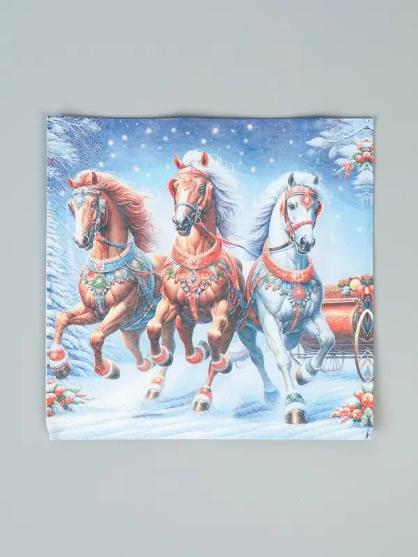Салфетки бумажные трёхслойные &laquo;Зимняя тройка&raquo;, 33х33, 20 шт