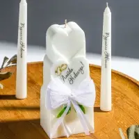 Свечи свадебные "Любовь Навсегда" набор 3 шт (18,5 см + 2 шт по 18 см), белый