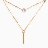 Набор 2 пред-та: серьги, колье "Минимализм", 45/55см, цвет белый в золоте