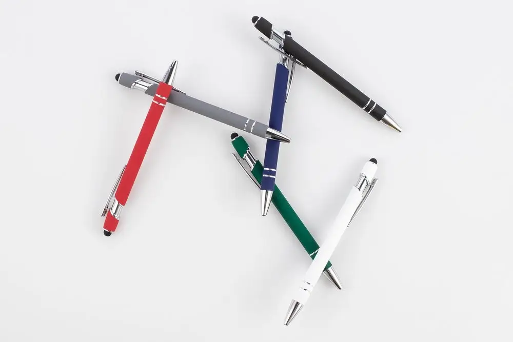 Ручка шариковая Pointer Soft Touch со стилусом, красная