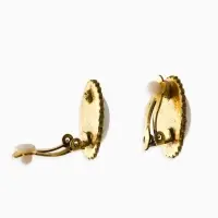 Клипсы "Винтаж" овал жемчуга, цвет белый в чернёном золоте